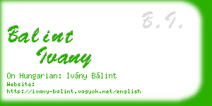 balint ivany business card